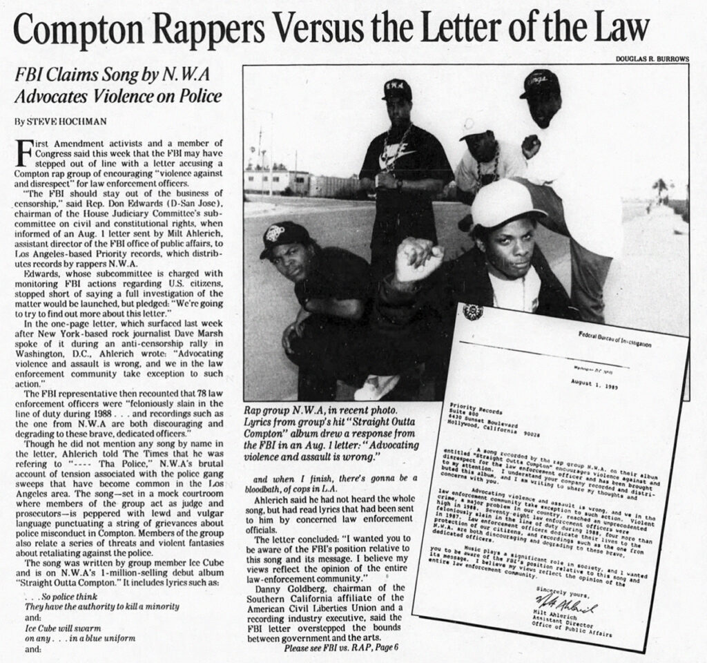 n.w.a. la times oct 5 1989