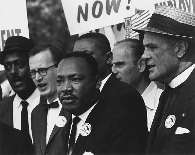 The Societal and Personal Value of Free Expression civil rights march on washington, d.c. (dr. martin luther king, jr. and mathew ahmann in a crowd.) nara 542015 restoration